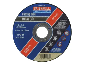 Faithfull FAI1153M Metal Cut Off Disc 115 x 3.2 x 22.23mm