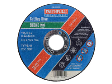 Faithfull FAI1153S Stone Cut Off Disc 115 x 3.2 x 22.23mm