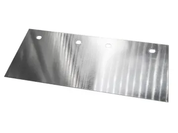 The Faithfull FAIFPC Fluted Plugging Chisel 230 x 5mm (9 x 3/16in) features a rectangular metal blade with four circular holes in a row and a shiny, reflective surface.
