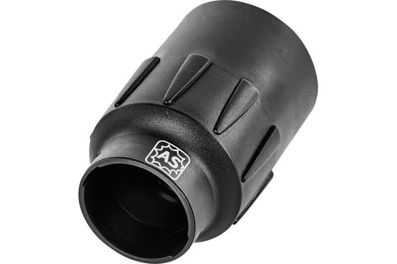 A black cylindrical plastic tool with ridged grips and an AS logo on the side, photographed on a white background.