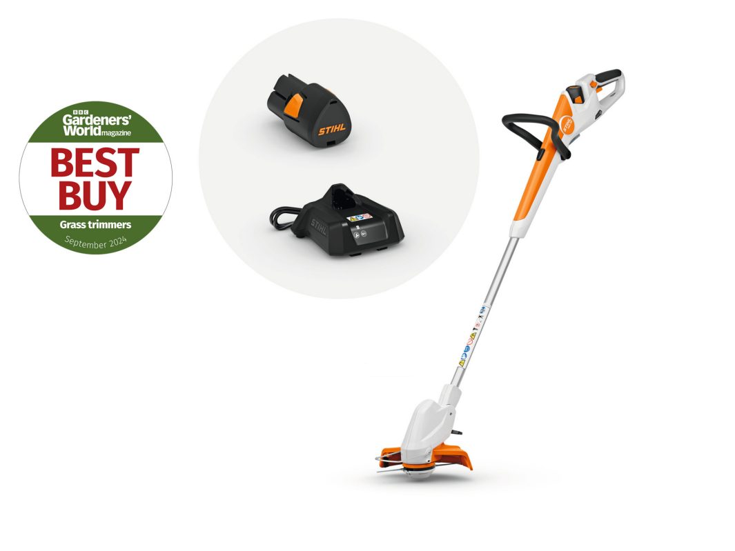 The Stihl FSA 30 With Battery and ChargerAS2 & AS1 grass trimmer is shown on a white background.
