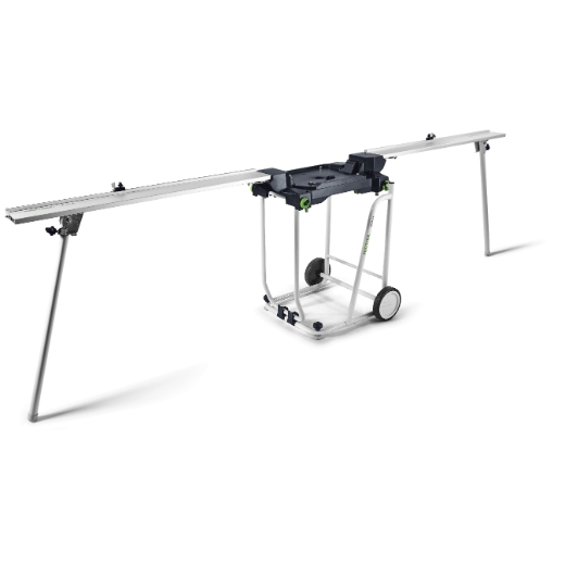 The Festool 202055 Underframe UG-KA-KS 60 Set is a portable miter saw stand with foldable legs and extendable support arms.