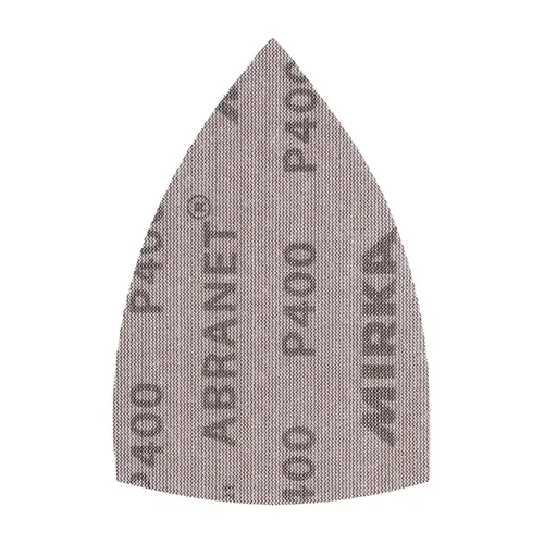 A box of 50 Mirka Abranet® sheets, 100 x 152 x 152 mm, grit P120; for sanding discs or blending with finer grits like P400.