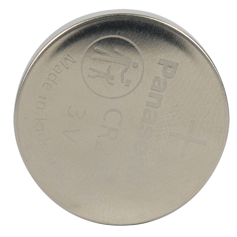 A close-up of a CR2450 Parweld battery for XR942-3H showing its product name, model number, and country of origin on the surface.