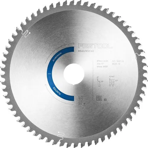 Festool 500122 Aluminium Saw Blade 216mm x 2.3mm x 30mm 64 Tooth