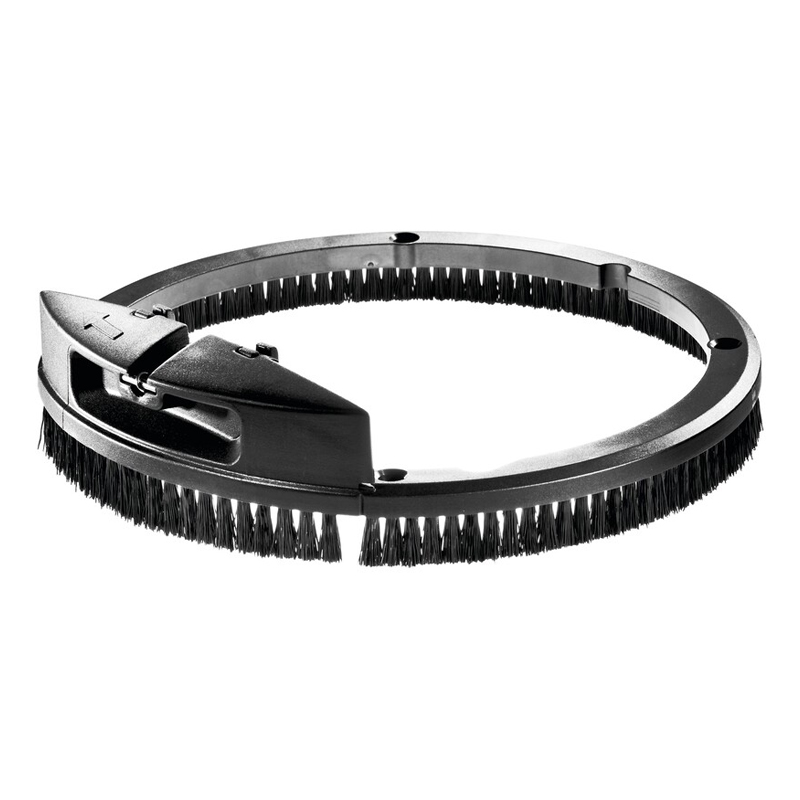 Black circular accessory with dense bristles and a plastic housing, likely a vacuum part, shown on a white background.