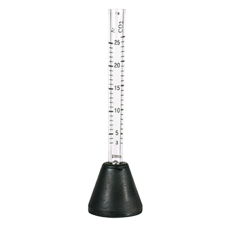 The Parweld Torch Gas Flowmeter (Pea Shooter) stands upright on a black conical base against a plain white background.