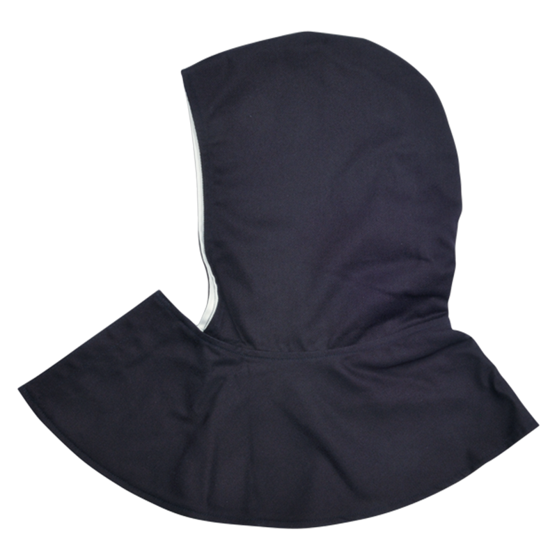 The P3940 Parweld Hood with short cape is dark, smooth, and covers head, neck, and shoulders on a plain white background.