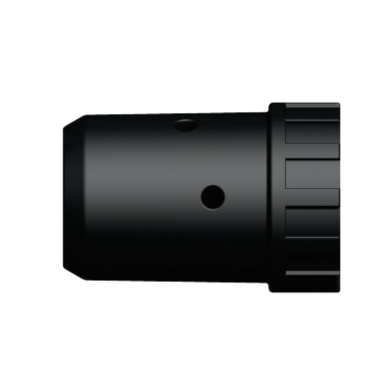 Close-up of the DIFFUSER - MLD C/W CERAMIC M10, a black cylindrical component with a smooth, rounded end and small holes.