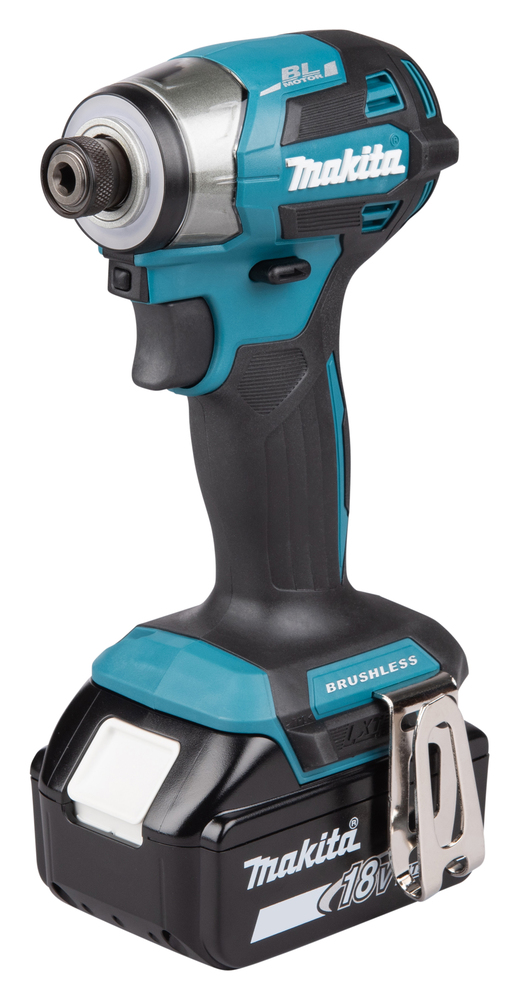 The Makita DHP487SF 18v Combi Drill has a blue and black body with silver accents, accompanied by a 3Ah battery and charger.