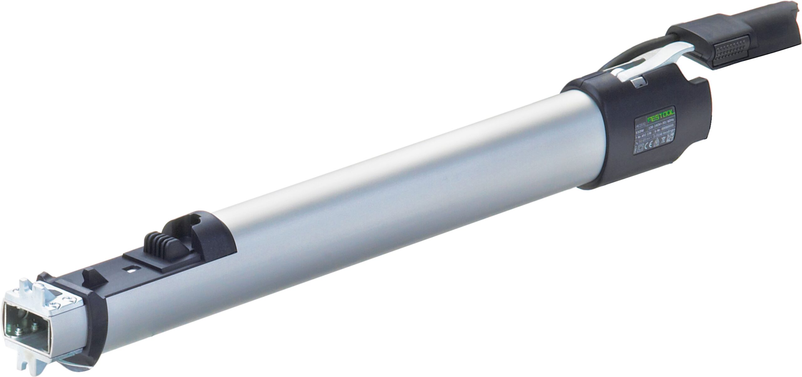 A cylindrical Festool 495169 ELONGATION VL-LHS 225 230V motor with a silver body, black ends, and a power connection on one end.