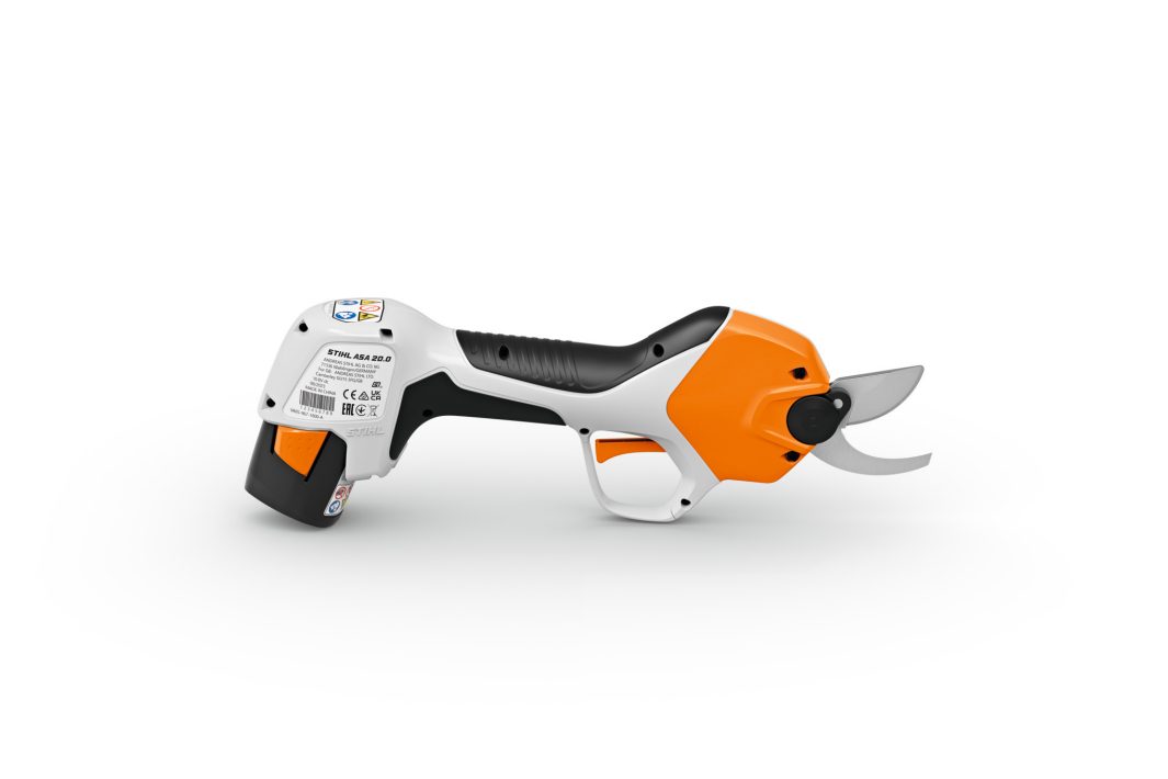 The Stihl ASA 20.0 (AS) Lopper Shears, with an orange, white, and black body and ergonomic handle, shown on a white background.