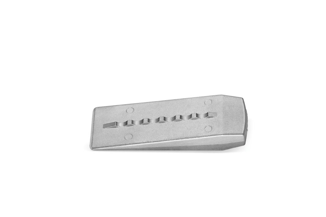 A Stihl AX 30 C Cleaving Hammer, featuring a metal wedge with a flat top and rectangular slots, is displayed on a white background.