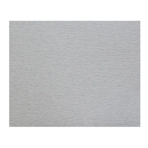 A rectangular sheet of plain, light grey paper with a smooth texture set against a white background.