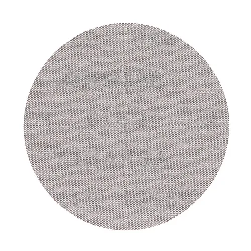 A circular swatch of light grey woven fabric with a subtle, fine texture and zigzag pattern. The material looks soft and tightly knitted.
