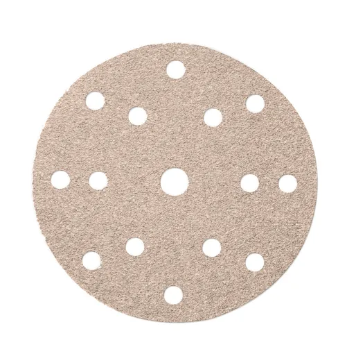 The BASECUT 150mm Grip 15H P180 sanding disc has multiple holes for dust extraction, fits power sanders, and comes in a pack of 100.
