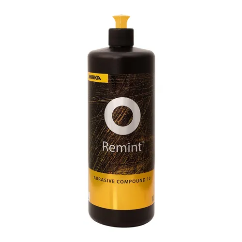 A black bottle with a yellow cap and a yellow and black design, featuring branding near the top.
