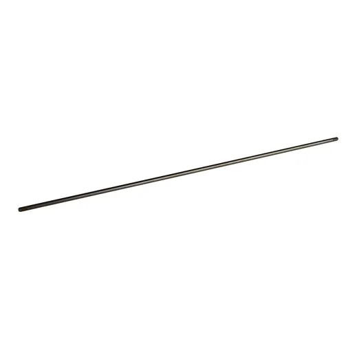 A slender, straight metal rod positioned against a plain white background.