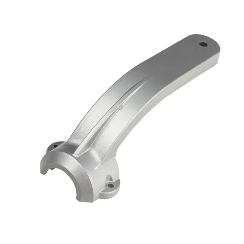 A silver, curved metal component with a flat handle, two mounting holes at the base, and a central groove running along its length, designed for compatibility with the Carbon Brush+Cap Kit No. 76+78 for Miro 955/955-S.