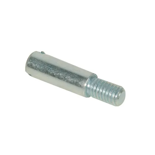 A metal dowel pin with a cylindrical body and threaded end, commonly used in furniture assembly or mechanical applications, often paired with components like the Mirka Carbon Brush+Cap Kit No. 76+78 for Miro 955/955-S in precision equipment such as the Miro 955.