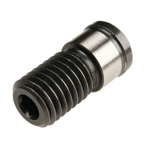 A close-up of a black and silver metal bolt with a hexagonal socket head and threaded body, photographed on a white background, similar to those included in the Mirka Carbon Brush+Cap Kit No. 76+78 for Miro 955/955-S devices.