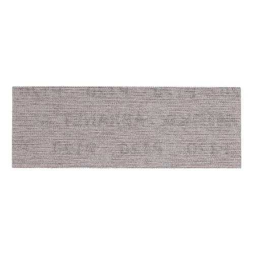 A rectangular, light grey woven fabric swatch, resembling the advanced material featured in Mirka Abranet ACE 70x198mm Grip Sanding Sheets (50pc), is displayed on a white background. The fabric exhibits a subtle texture and appears lightweight and slightly coarse.