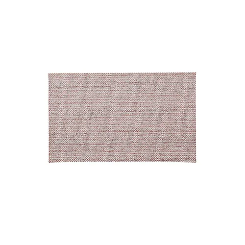Rectangular, flat-woven rug in light beige with a subtle, speckled pattern inspired by the refined texture of sanding discs. The rug features a simple, minimalist design without visible borders or fringe and is displayed on a white background.