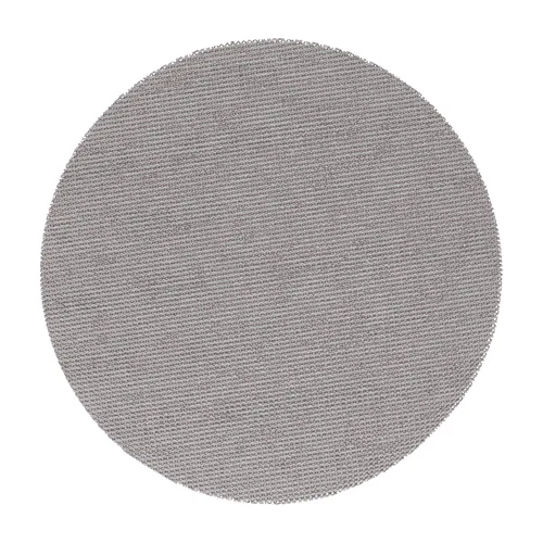 A round, grey textured disc resembling a fabric or mesh surface is shown on a plain white background.