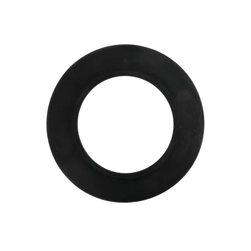 A circular black rubber washer or gasket with a central hole, displayed on a white background.