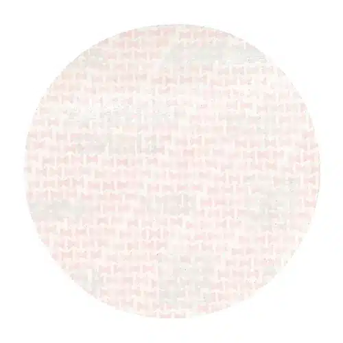 A round surface with a subtle pattern of light pink and grey repeating bow shapes on a white background, reminiscent of the gentle design often found on Mirka Ultimax Ligno 150mm PSA Sanding Discs.
