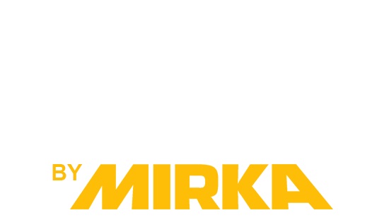 A white background with “BY” in smaller yellow letters above the larger, bold “MIRKA” in yellow.