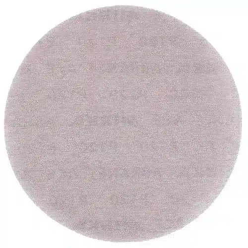 A light grey, round textured fabric disc—soft and uniformly coloured—stands out against a white backdrop; the Mirka Abranet ACE 225mm Grip delivers outstanding efficiency and durability for all your sanding applications.