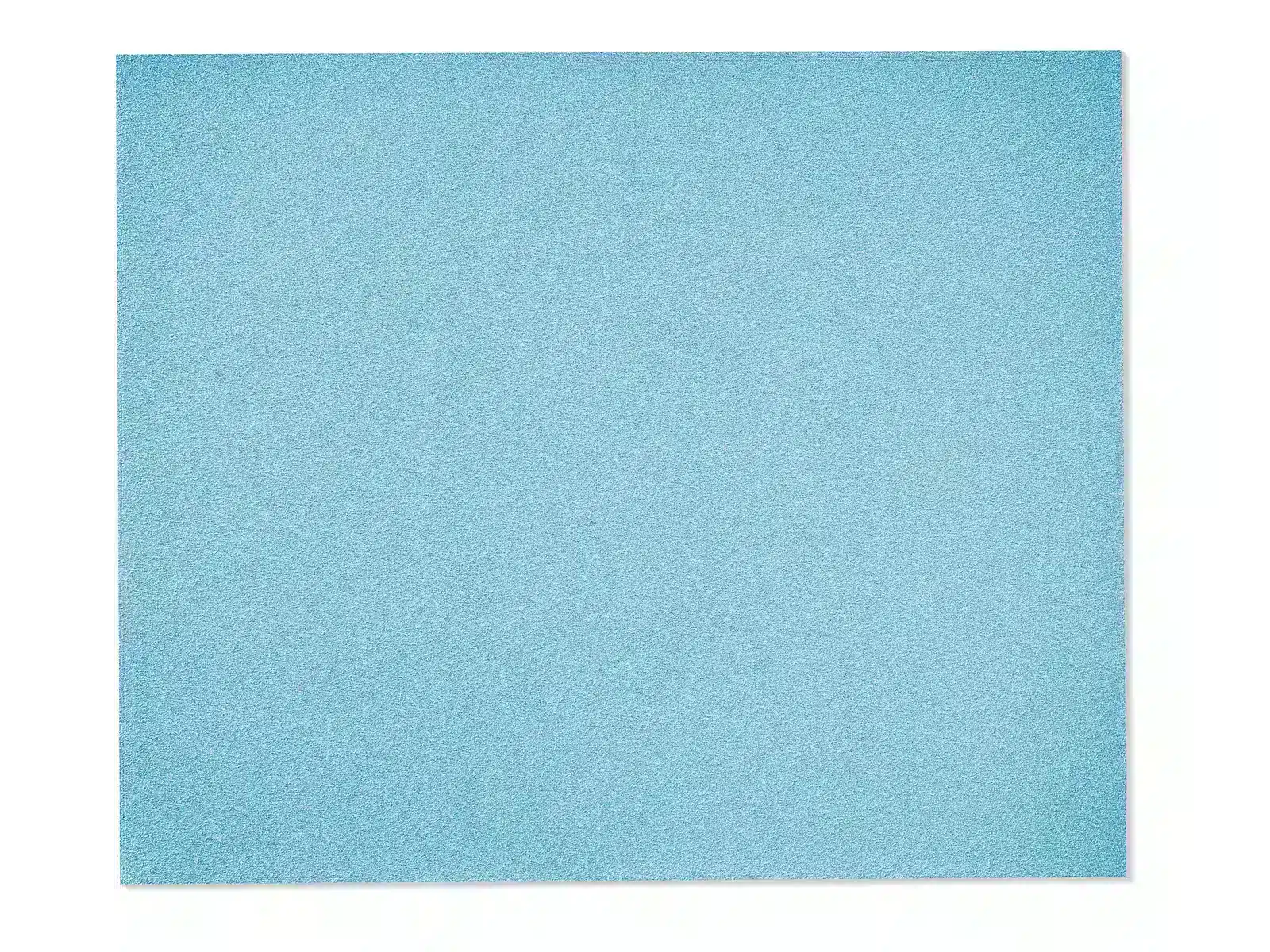 A single sheet from the Festool Abrasive Paper 230x280 (Pack of 10) is displayed against a white background, featuring a subtle texture and an even, light blue colour.