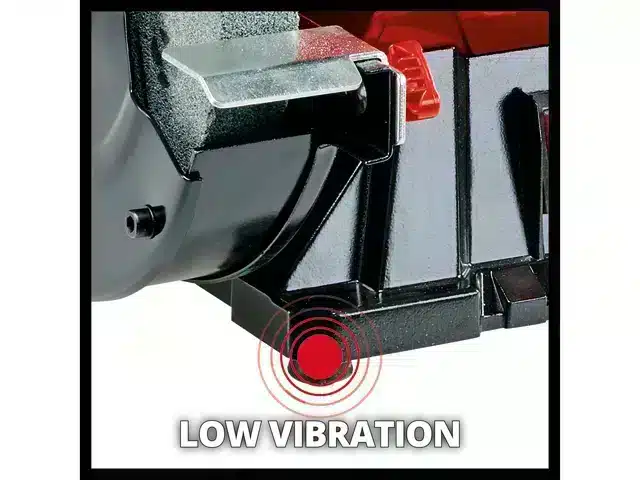 Close-up of an Einhell TC-BG 200 L Bench grinder base, featuring a rubber foot.