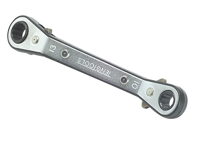 Double-ended ratcheting spanner.