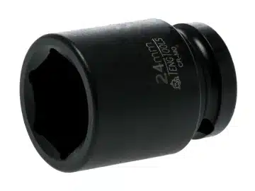 Black Teng Impact Socket Hexagon 6-Point 1/2in Drive with a 24mm opening.