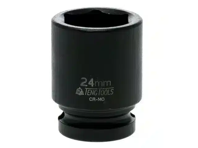 Black Teng Impact Socket Hexagon 6-Point 1/2in Drive 24mm socket.