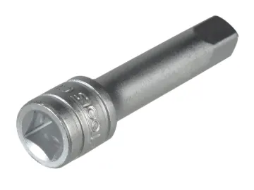 A silver metal Teng 1/4″ Socket Extension Bar with a 1/4 inch drive end.
