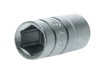 Hexagon Socket 6 Point Regular 1/4in Drive with a six-point hexagonal bit.