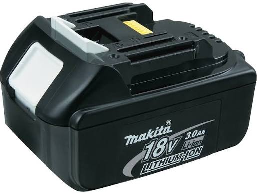 Black rectangular Makita 18V 3Ah Li-ion Battery BL1830.